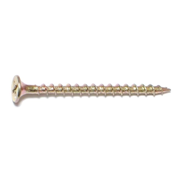 Buildright 2 in, Phillips Drive, Flat Head Wood Screw, Zinc Yellow Steel, 907 PK 08274 - main